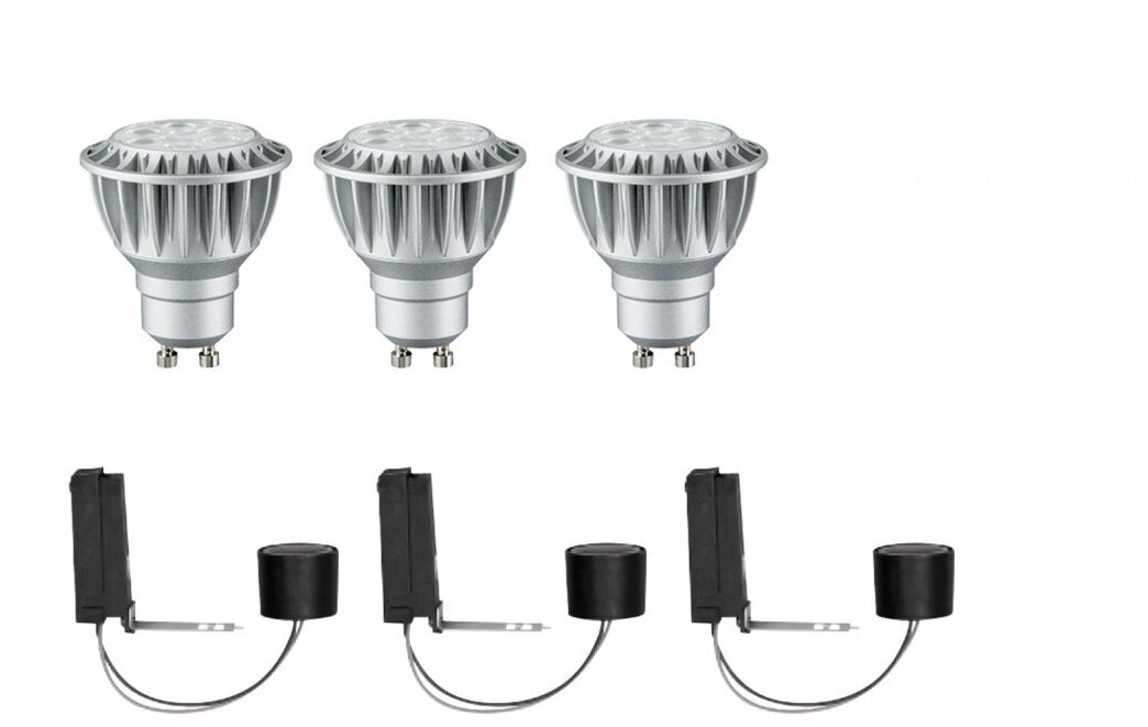 Лампа светодиодная Paulmann 2Easy Basic LED 8Вт 430Лм 2700К GU10 230В Диммируемая Набор 3шт. 92795.