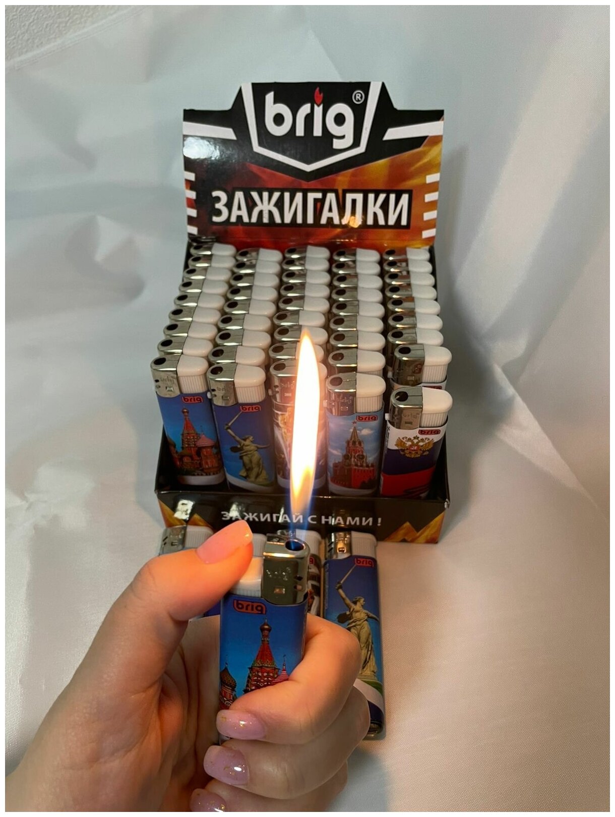 Зажигалка пьезо Россия 50 штук в блоке B570Russia - фотография № 4