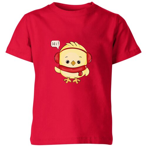 Футболка Us Basic, размер 12, красный детская футболка цыпленок в шарфе 104 синий