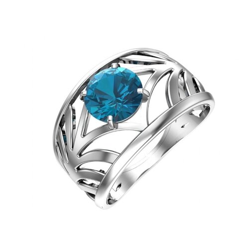 фото Pokrovsky серебряное кольцо с кварцем синтетическим синим 0101527-04285, размер 18