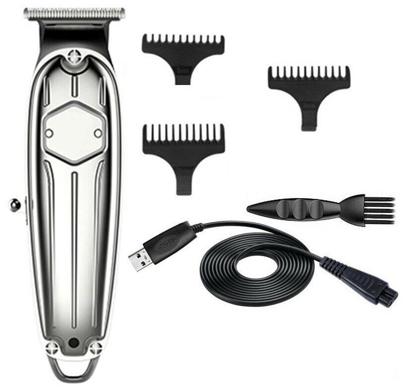 Триммер, машинка для стрижки волос стрижки ProMozer MZ-9832, серебро - фотография № 2