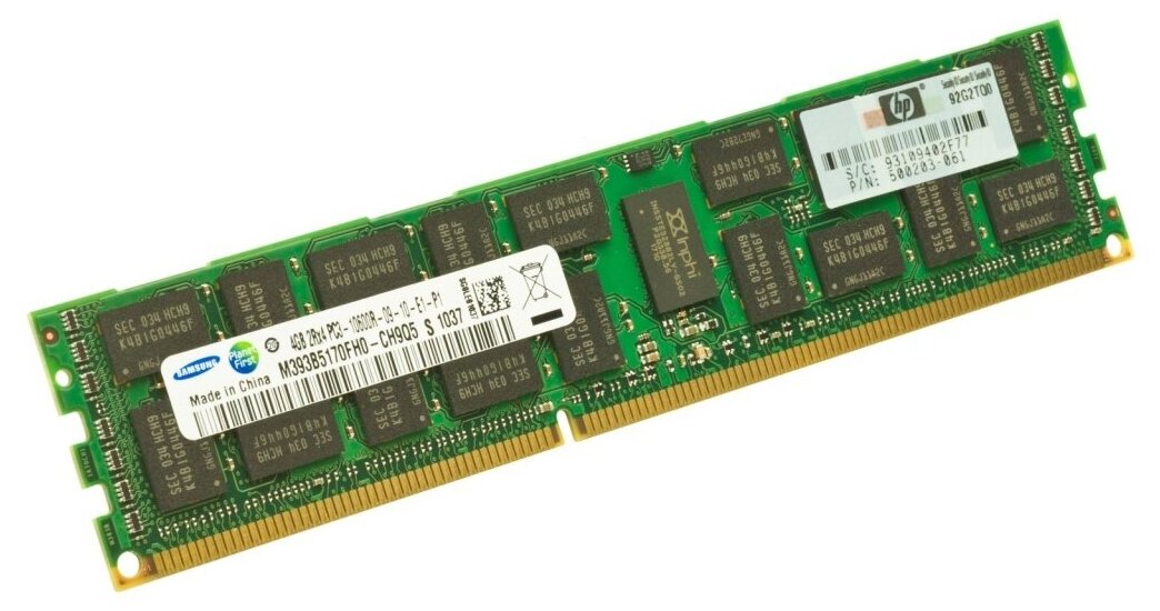 HP 4gb (1x4) 1Rx4 PC3-10600R ddr3-1333 ecc CL9 (593339-B21, 591750-071, 591750-171)