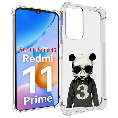 Чехол MyPads Панда-в-костюме для Xiaomi Redmi 11 Prime 4G задняя-панель-накладка-бампер