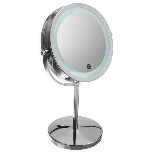 фото Зеркало косметическое настольное luazon kz-12 с подсветкой серебристый