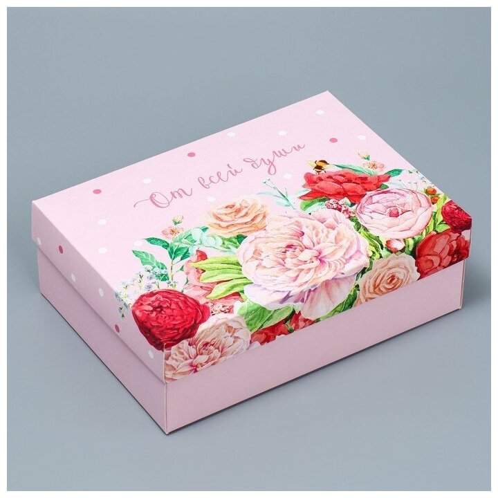 Коробка складная «Цветы», 21 × 15 × 7 см