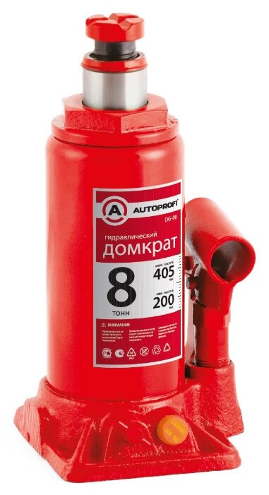Домкрат бутылочный гидравлический AUTOPROFI DG-08 (8 т)