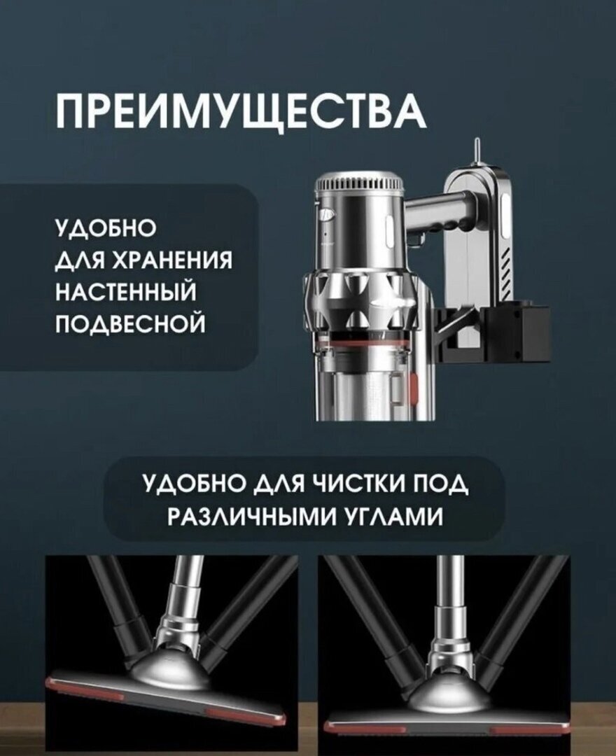 Пылесос вакуумный/POWERFUL/мощностью 2000Вт/беспроводной/трехскоростное всасывание/в комплекте множество универсальных насадок/SK-3377 - фотография № 2