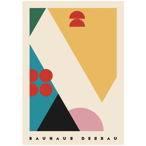 Постер / Плакат / Картина Баухаус - Треугольники и круги 50х70 см в раме