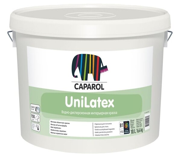 Краска латексная Caparol UniLatex влагостойкая моющаяся матовая белый 10 л