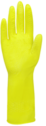 Перчатки Хозяюшка Мила хозяйственные латексные, 1 пара, размер M, цвет желтый