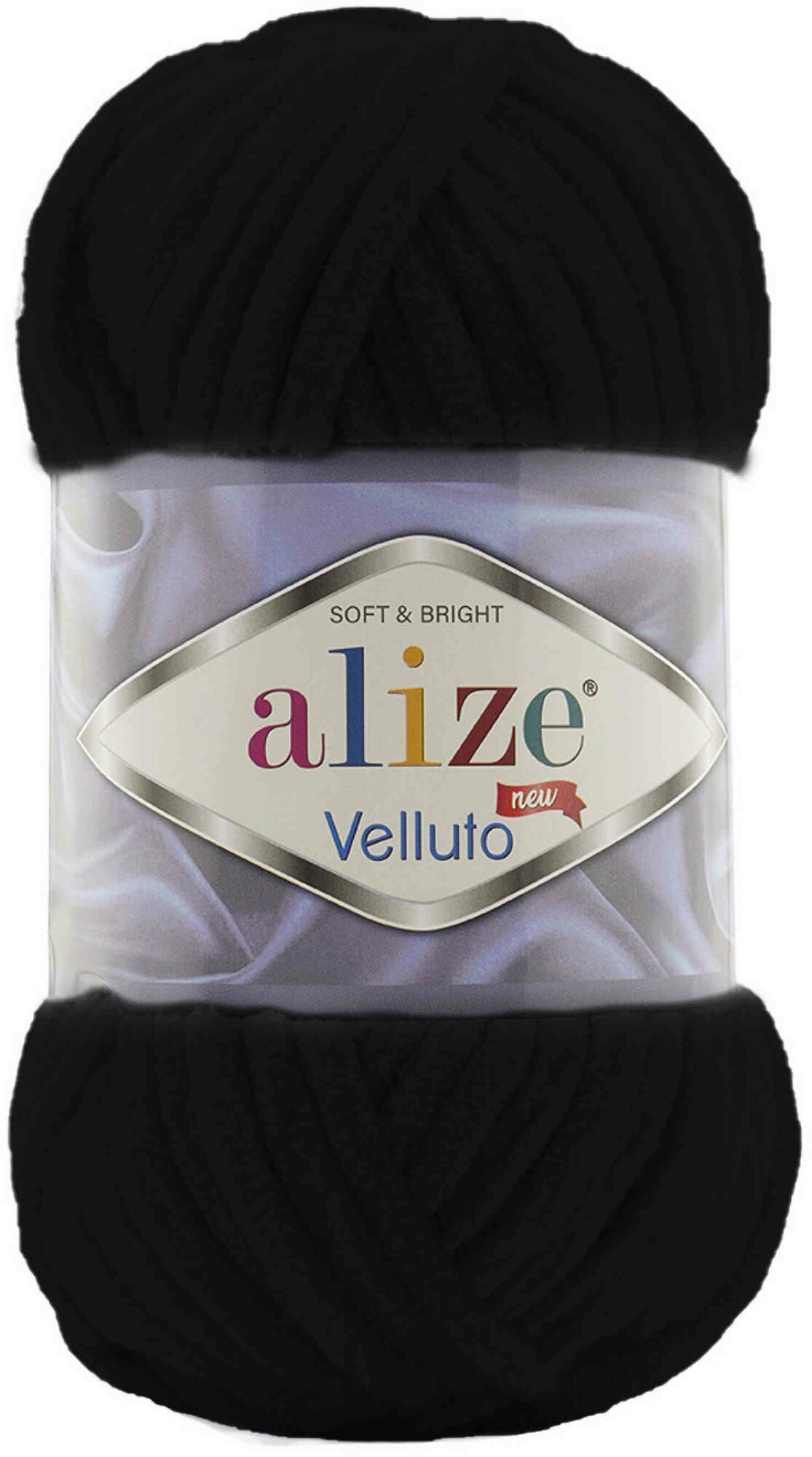 Пряжа Alize Velluto черный (60), 100%микрополиэстер, 68м, 100г, 1шт