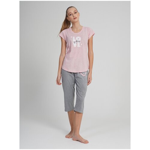 Пижама Vienetta, размер 44, розовый пижама vienetta шорты застежка пуговицы размер 44 розовый
