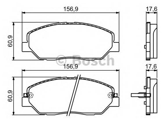 Колодки дисковые передние для santa fe 2.2crdi/2.7i 05 Bosch 0986494227