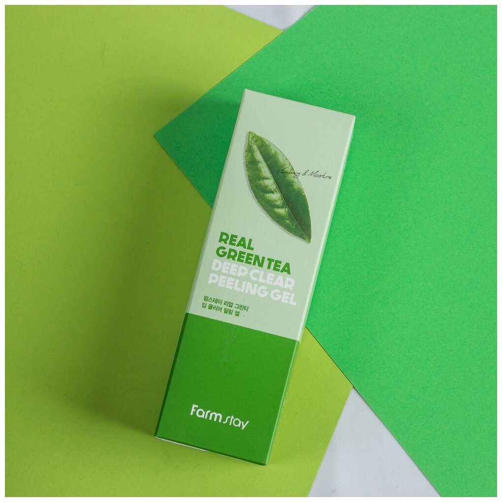 Отшелушивающий гель с экстрактом зеленого чая FarmStay Real Green Tea Deep Clear Peeling Gel 100 мл - фото №16