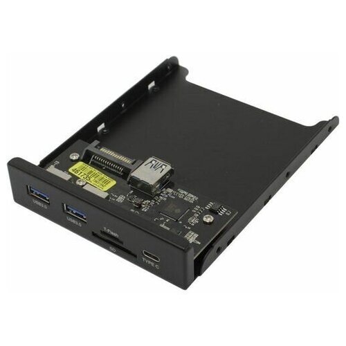 Планка портов на переднюю панель 3.5 USB 3.0 20pin -> 2x A + Type C + Card reader Exegate U3H-621