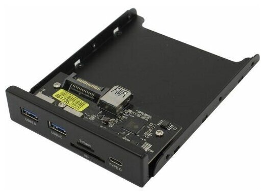 Планка USB на переднюю панель Exegate U3H-621 3,5" 2*USB3.0+1*TypeC+1*SD+TF (EX283578RUS)