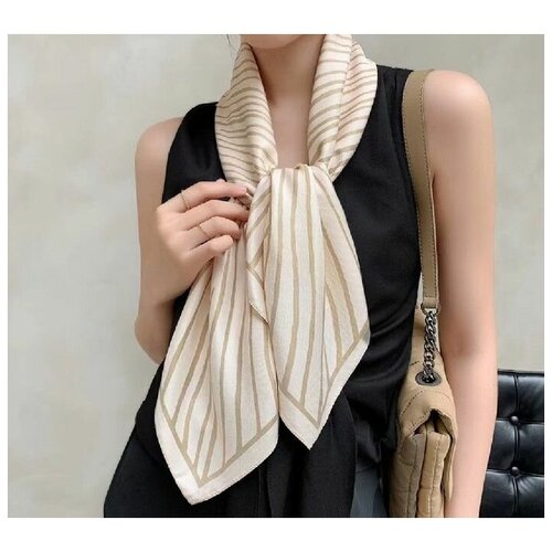 фото Платок "линии" бежевый нет бренда