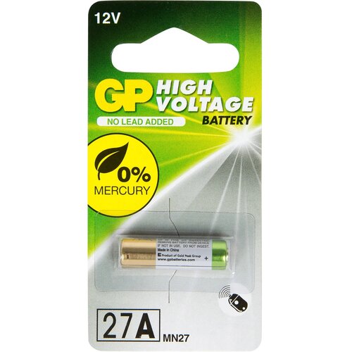 Батарейка GP Super Alkaline 27A/LR27/A27/MN27 12В, 1 шт. батарейка gopower lr27 a27 mn27 bl5 alkaline 12v 5 100 1000 gopower lr27 a27 mn27 00 00022424