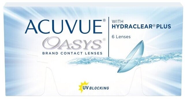 Контактные линзы Acuvue Oasys, Двухнеденльные, -1,50 / 14 / 8,8 / 6 шт.