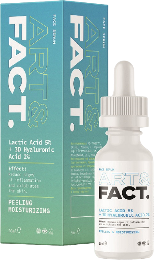 Art&Fact Сыворотка пилинг для лица с молочной кислотой Lactic Acid 5%+3D Hyaluronic Acid 2% 30 мл 1 шт