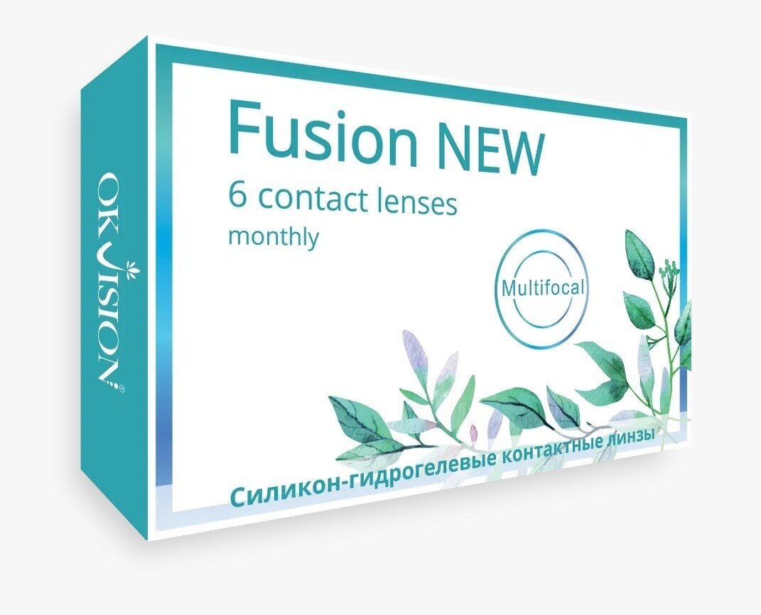 Мультифокальные линзы OKVision Fusion New Multifocal (6 линз) R 8.6 SPH -1.50 Аддидация +1.50D