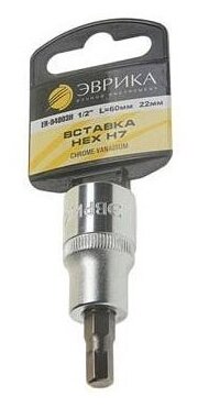 Бита-головка 1/2" HEX H7х22мм L=60мм с держателем эврика