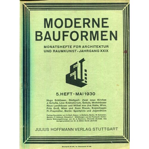 Moderne Bauformen. 5. Heft. Mai 1930