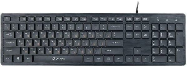 Клавиатура проводная Oklick 520M2U USB черный