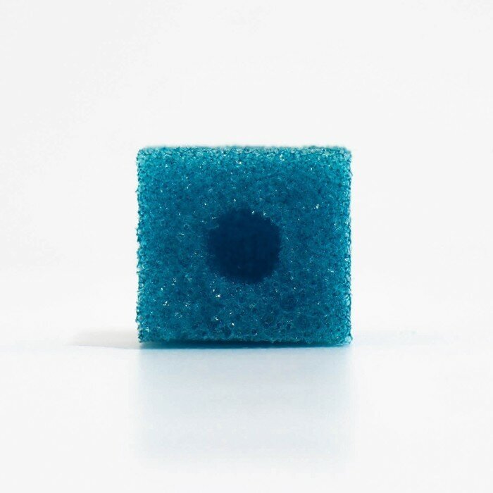 Губка прямоугольная для фильтра, серия F-Mini, крупнопористая, 3 х 3,5 х 7 см, синяя