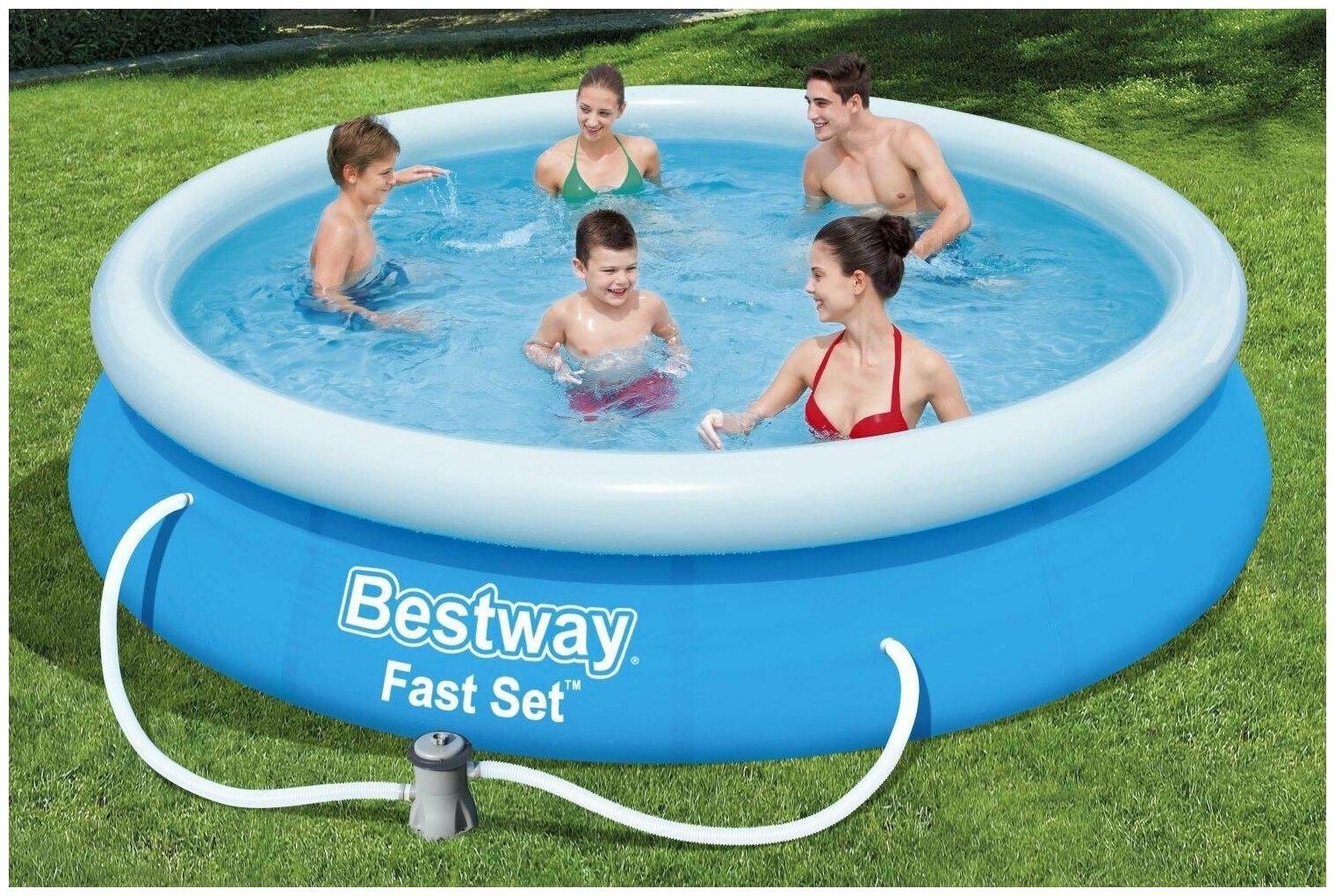 Бассейн Fast Set 366х76см, 5377л, фил.-насос 1249л/ч Bestway 57274 BW - фотография № 7