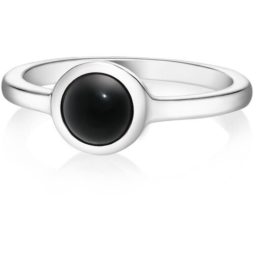 фото Кольцо aloha gaia кольцо alpha с черным ониксом alpha-r-bon-180 серебро, 925 проба, размер 18