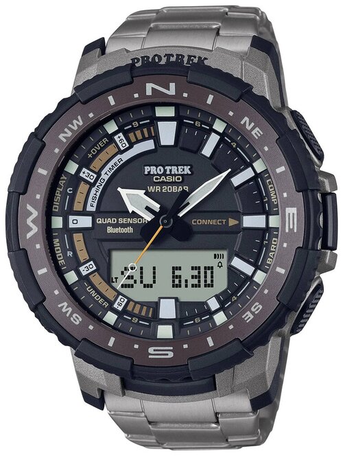 Наручные часы CASIO Pro Trek, черный, мультиколор