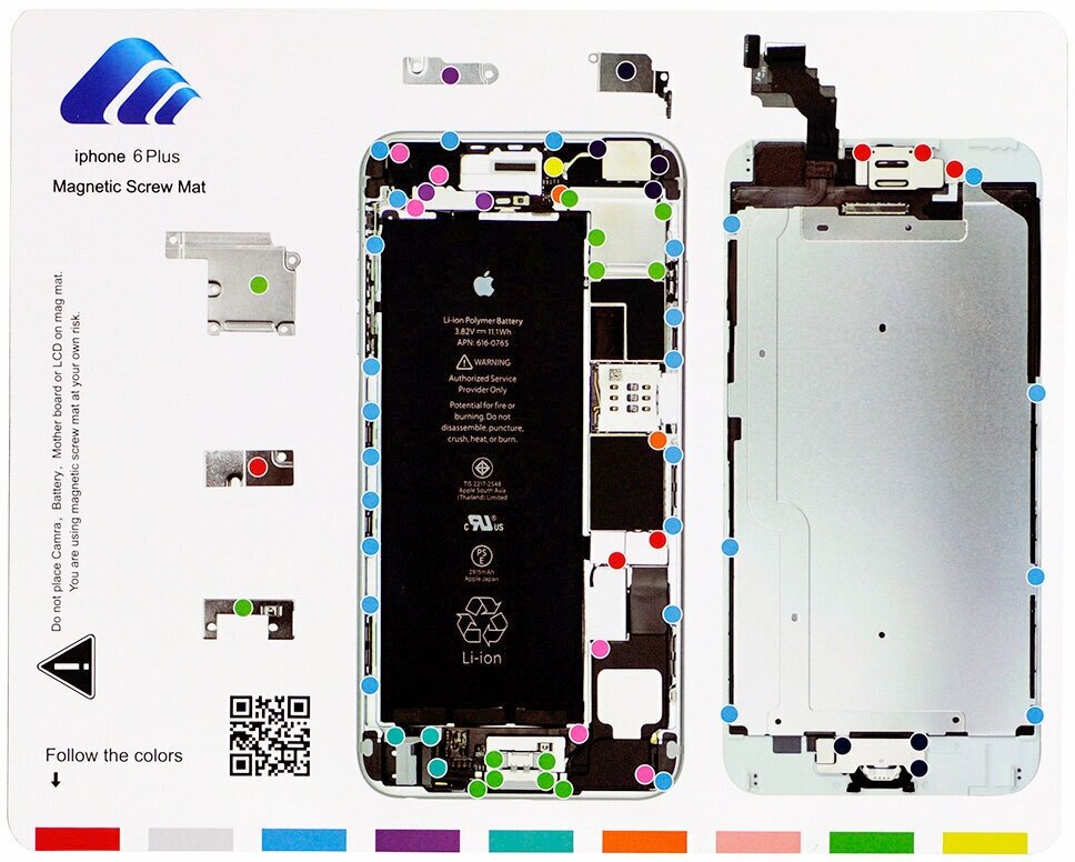 Магнитный коврик для iPhone 6 PLUS (схема разбора)