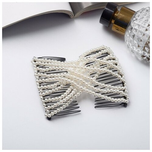 Зажим для волос Сетка роскошь 95 см белый 403₽