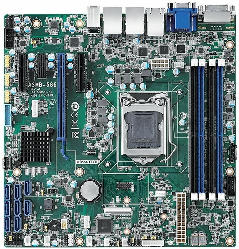 Материнская плата Advantech ASMB-586G2-00A1 LGA 1151, 4 DDR4, 4 PCIe, 6 USB 3.1, 8 SATA3, Dual LANs, IPMI