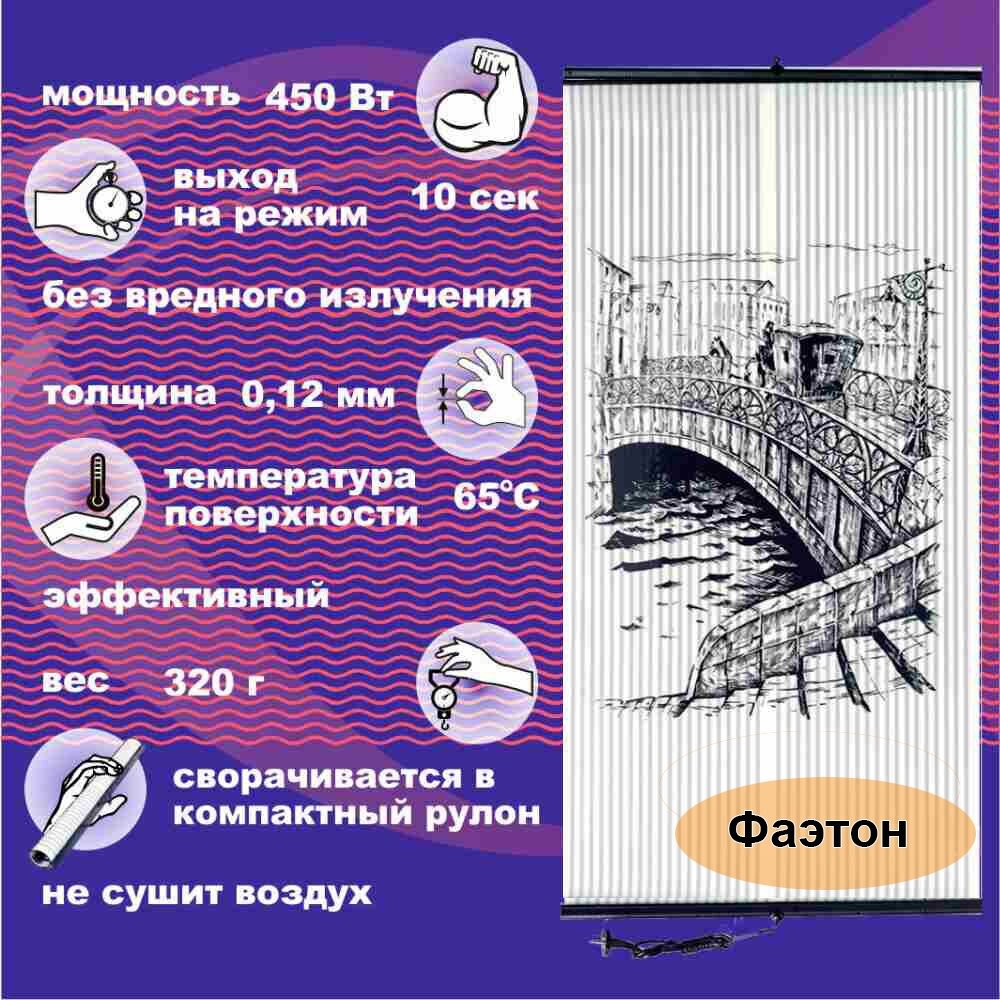 Инфракрасный настенный пленочный обогреватель "Бархатный Сезон" Фаэтон - фотография № 1