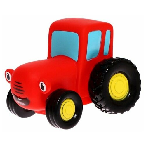 игрушка для ванны синий трактор 10см с улыбкой капитошка пвх в сетке Игрушка для ванны Синий трактор, цвет красный, 10 см