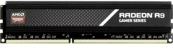 8GB AMD Radeon™ DDR4 3200 DIMM R9 Gamers Series Black Gaming Memory R9S48G3206U2S Non-ECC, CL16, 1.35V, Heat Shield, RTL, (183030)