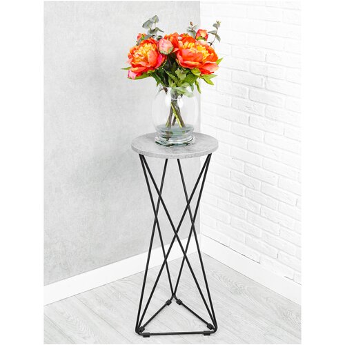 Подставка для цветов напольная Ирис 30 полка под кашпо стойка опара для растений муар ЛДСП бетон 5500₽