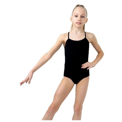 фото Купальник для гимнастики и танцев, на бретелях, размер 38, цвет чёрный grace dance