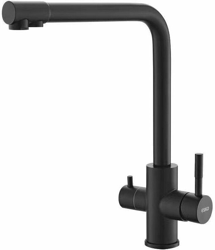 фото Смеситель ESKO для кухни, R-излив, Black, с подключением к фильтру, арт. K24 B