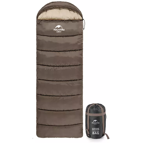 Мешок спальный Naturehike U250S, (190х30)х75 см, (левый) (ТК: 0°C), коричневый