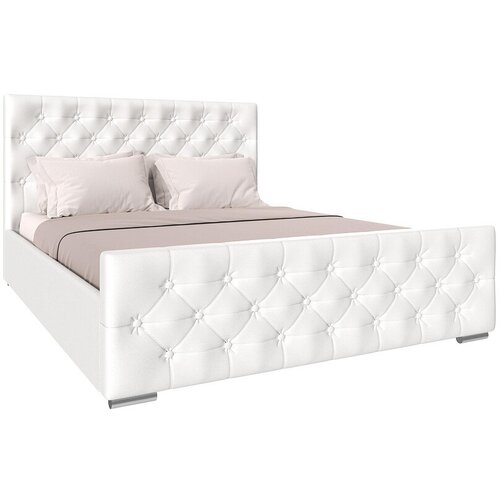 Кровать Россия Мишель кожзам белый 169.4x220.5x110 см