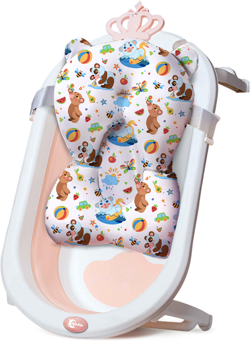 Комплект для купания новорожденных LaLa-Kids: ванночка и матрасик-горка для купания светло-коричневый