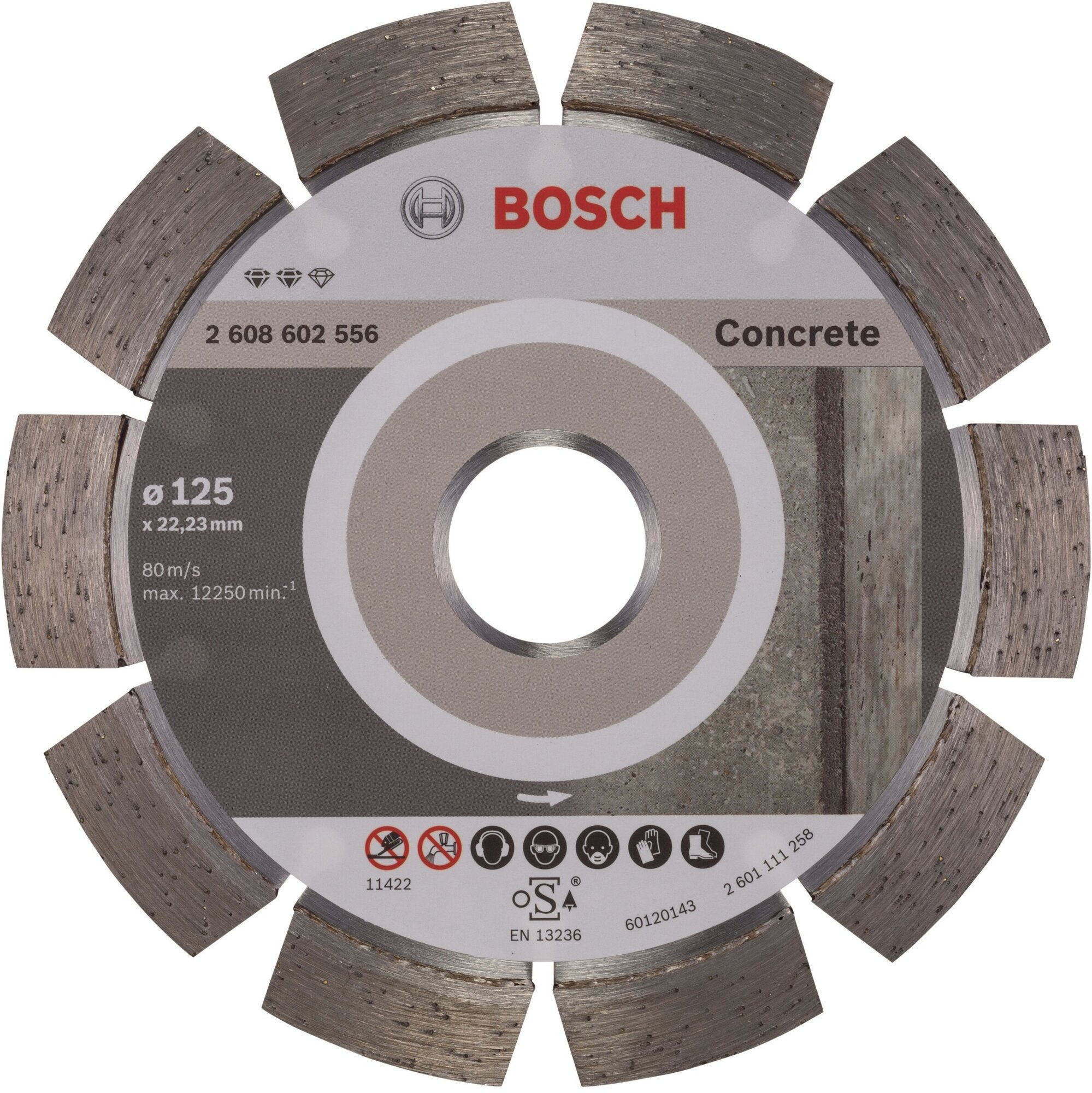 Диск алм. BOSCH Expert for Concrete 125x22 сегмент (2.608.602.556) 125 Х 22 сегмент