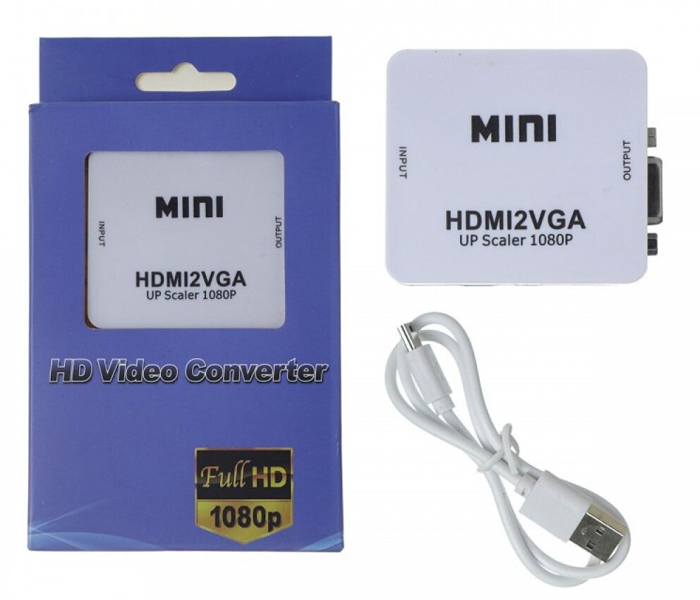 MELT Конвертер Mini с HDMI на VGA 1080p (белый)