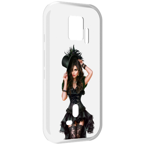 Чехол MyPads стройная-девушка-в-черном-платье для ZTE Nubia Red Magic 7S Pro задняя-панель-накладка-бампер