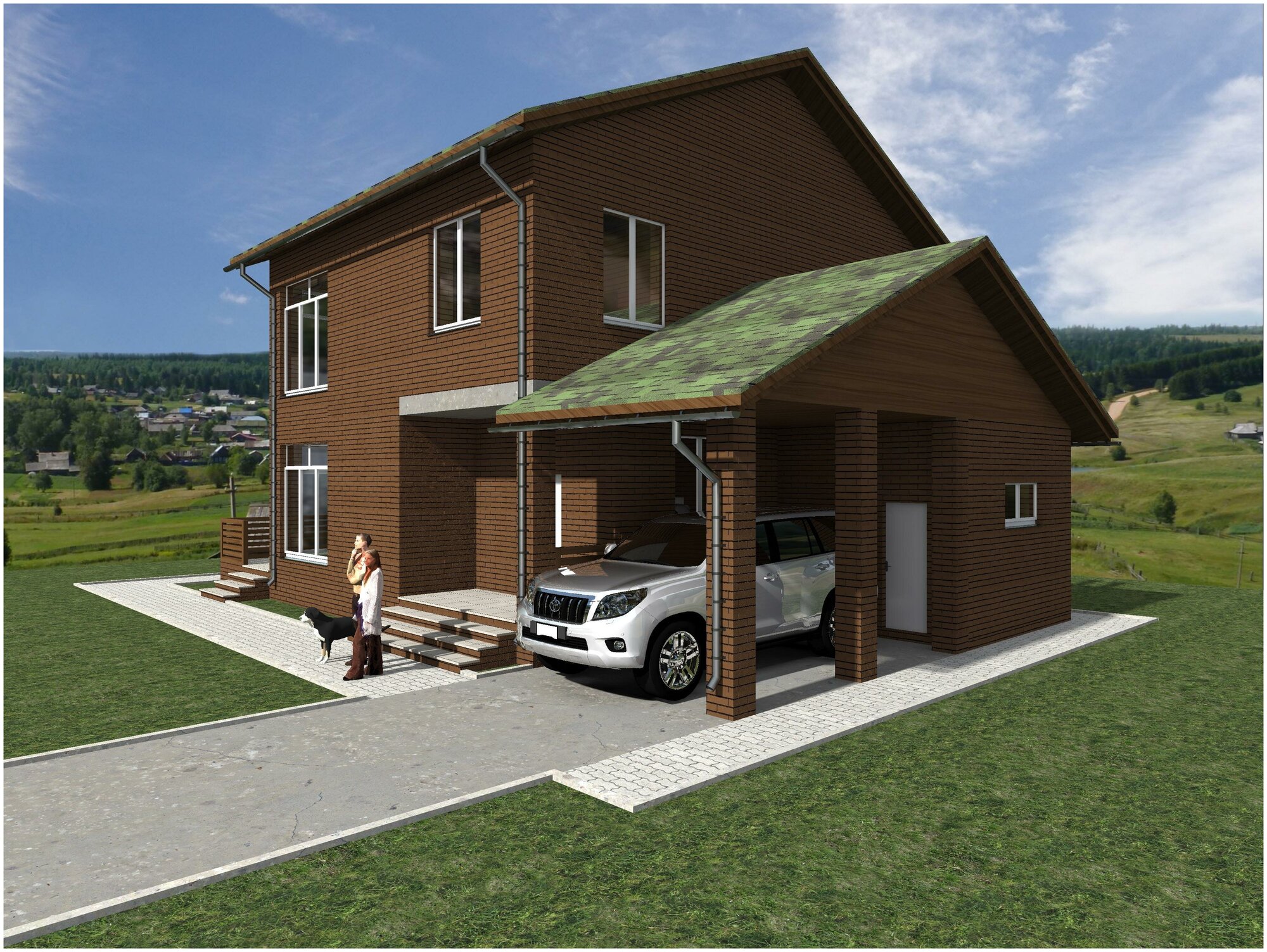 Готовый проект двухэтажного дома без гаража из газосиликатного блока с облицовкой из керамического кирпича площадью 168,5 кв.м - фотография № 5