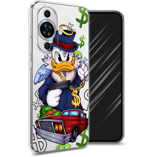 Силиконовый чехол на Huawei Nova 11/12S / Хуавей Нова 11/12S Scrooge McDuck with a Gold Chain, прозрачный силиконовый чехол на huawei nova 11 12s хуавей нова 11 12s красная маска самурая