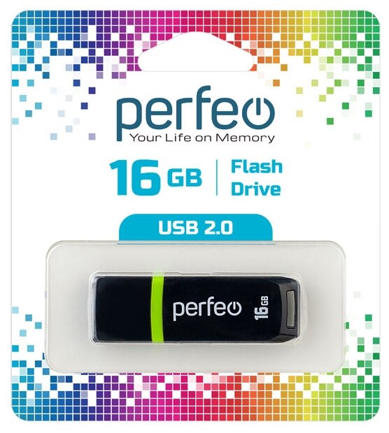 Perfeo USB Drive 8GB C11 Black PF-C11B008 - фото №1